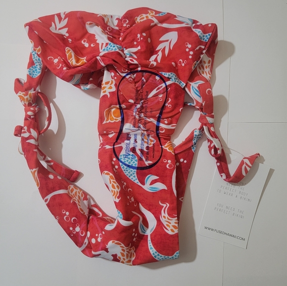 Fused Hawaii Aloha Bikini Bottoms Mermaid Dreams Red NWT - Picture 4 of 4